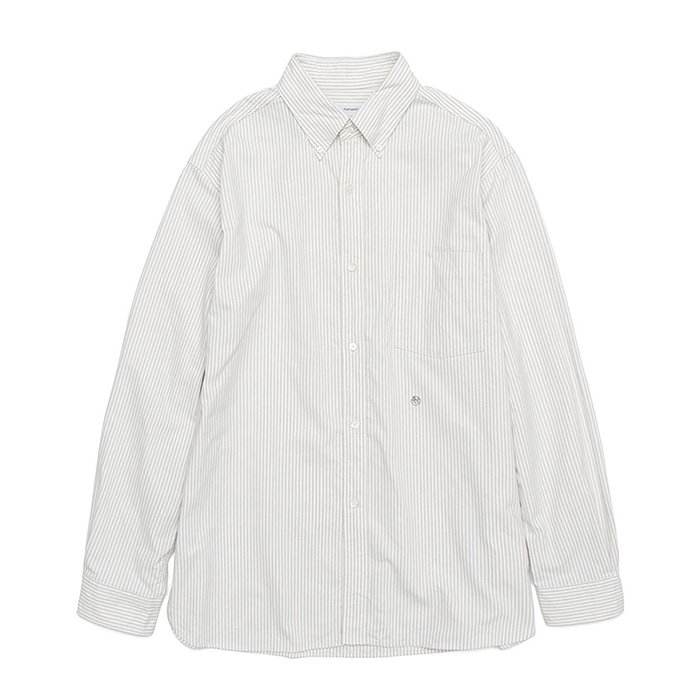 nanamica | Button Down Stripe Wind Shirt | Taupe(TU)- Stripe-inc Online Shop