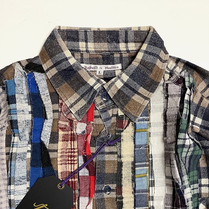 Rebuild by Needles | Flannel Shirt | Ribbon Shirt | L Size - Stripe-inc  Online Shop