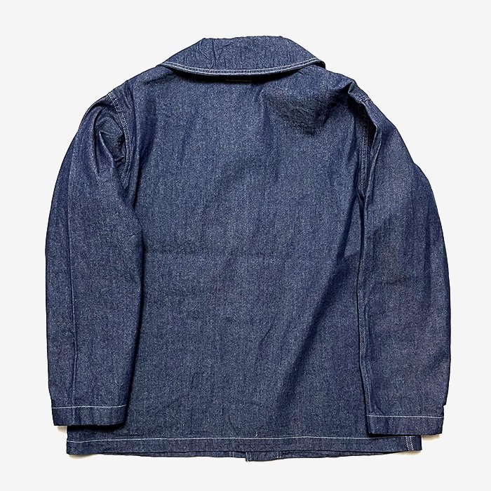 ENGINEERED GARMENTS | SHAWL COLLAR UTILITY JACKET | INDUSTRIAL 8OZ DENIM |  INDIGO- Stripe-inc Online Shop