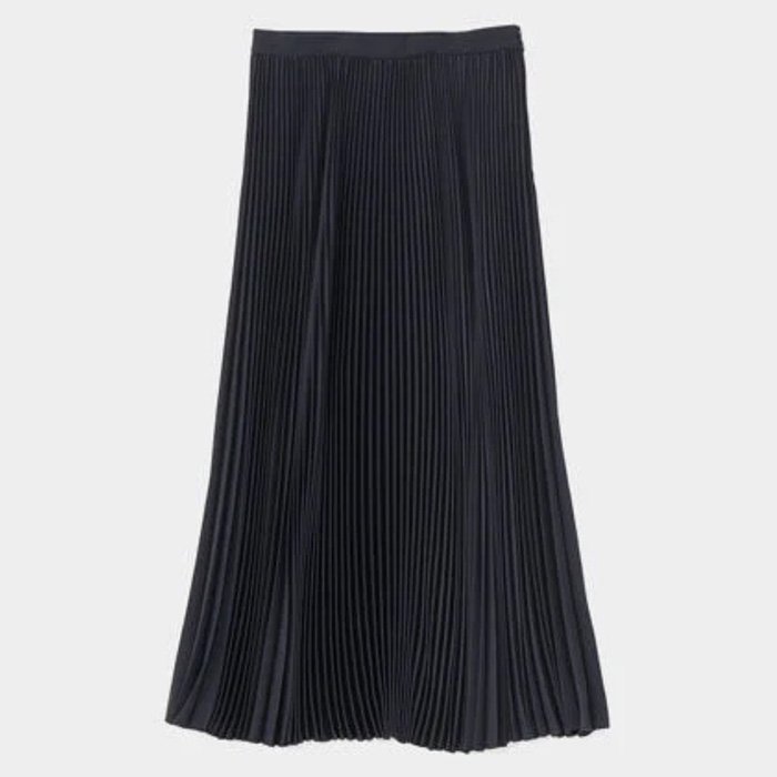 Graphpaper | Women | Satin Pleats Skirt | Black - Stripe-inc. Online shop