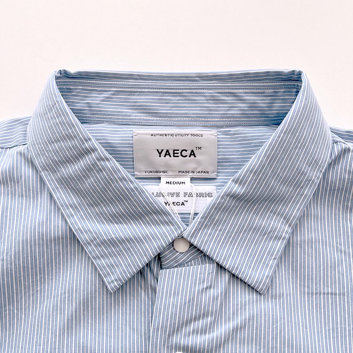 YAECA | MEN | 13122 コンフォートシャツ リラックススクエア | SAX-ST - Stripe-inc Online Shop