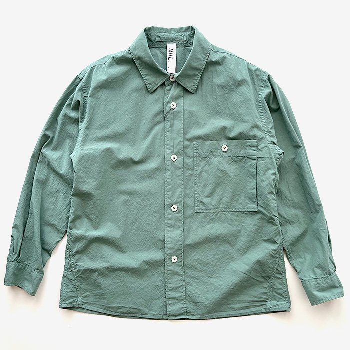 MHL | MEN | ORGANIC COTTON SHIRTING | LIGHT GREEN - Stripe-Online Shop