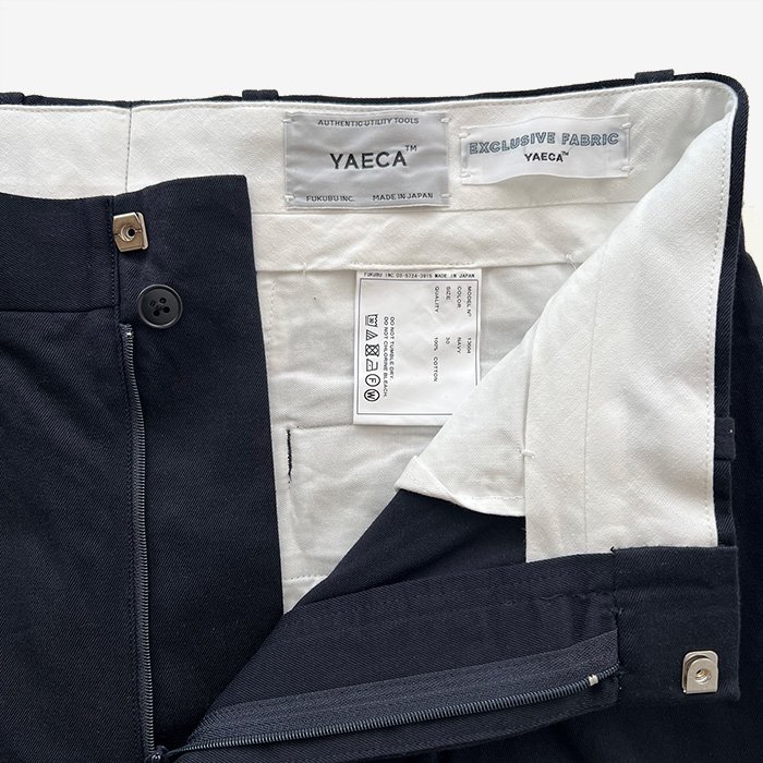 YAECA | MEN | 13604 チノ タックテーパード | NAVY - Stripe