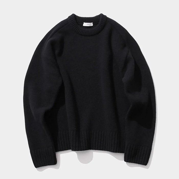 ATON | WOMEN | WOOL CASHMERE SILK | CREWNECK SWEATER | BLACK