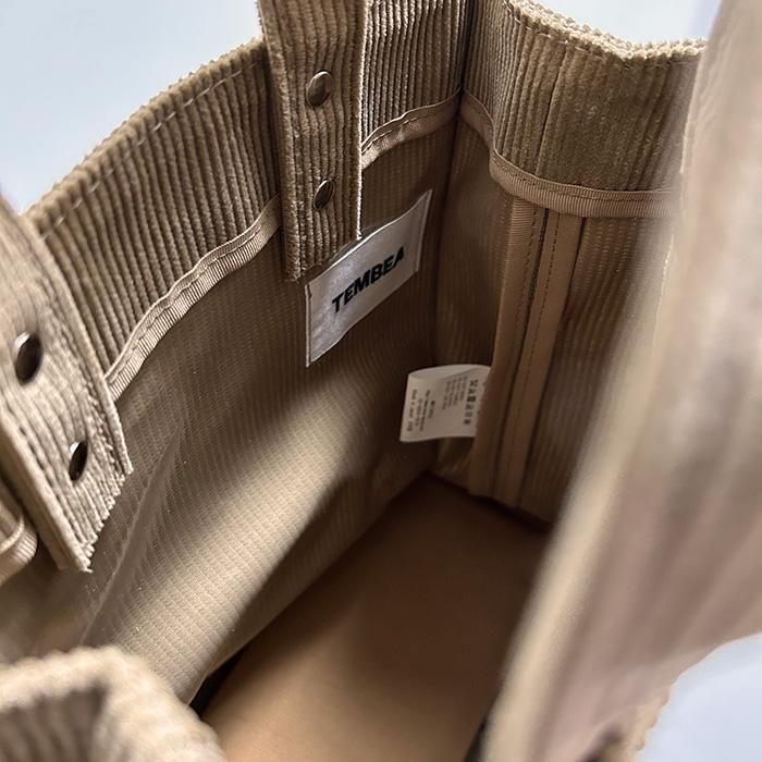 TEMBEA | PAPER TOTE SMALL | CORDUROY / BEIGE - Stripe-inc Online Shop