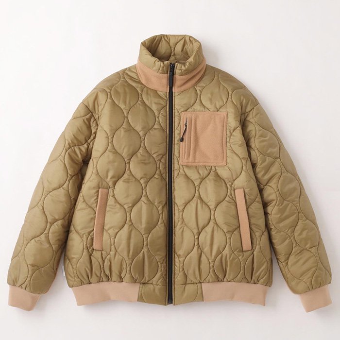 S.F.C - STRIPE FOR CREATIVE | QUILTED PUFF JACKET | Khaki / Beige ...