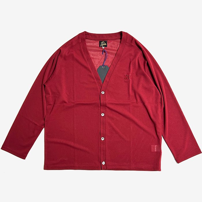 Needles | V Neck Cardigan | Poly Mesh | Red - Stripe-inc Online Shop