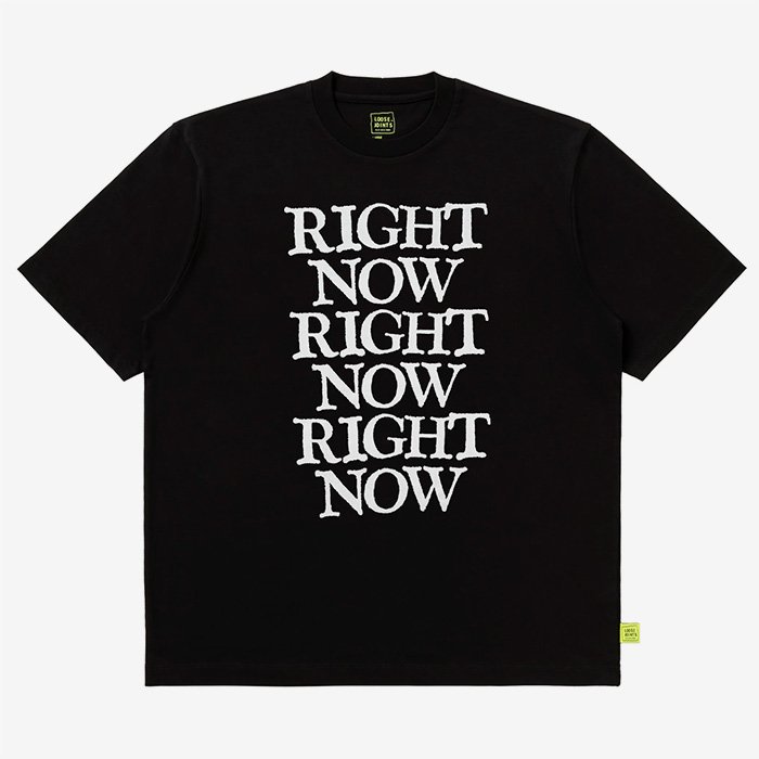 LOOSEJOINTS | TOMOO GOKITA - 'RIGHT NOW' S/S TEE | BLACK - Stripe