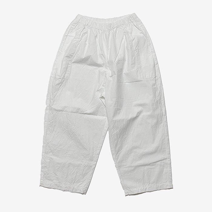 homspun | バルキーシーチング厚手 ギャザーパンツ | ホワイト