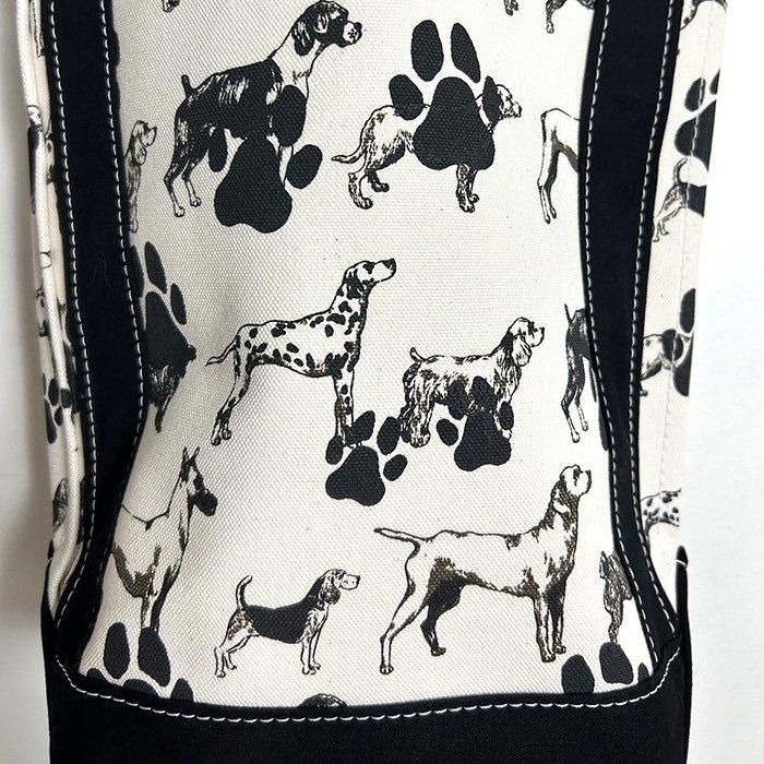 TEMBEA | BAGUETTE TOTE SMALL PRINT | DOG FOOT PRINT / BLACK