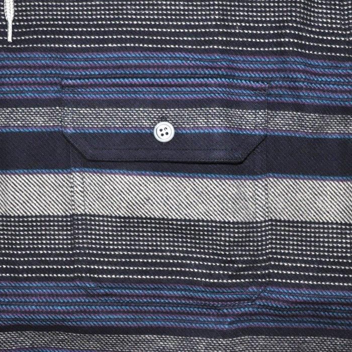 DESCENDANT | SPICOLI HOODED LS SHIRT | NAVY - Stripe-inc Online Shop