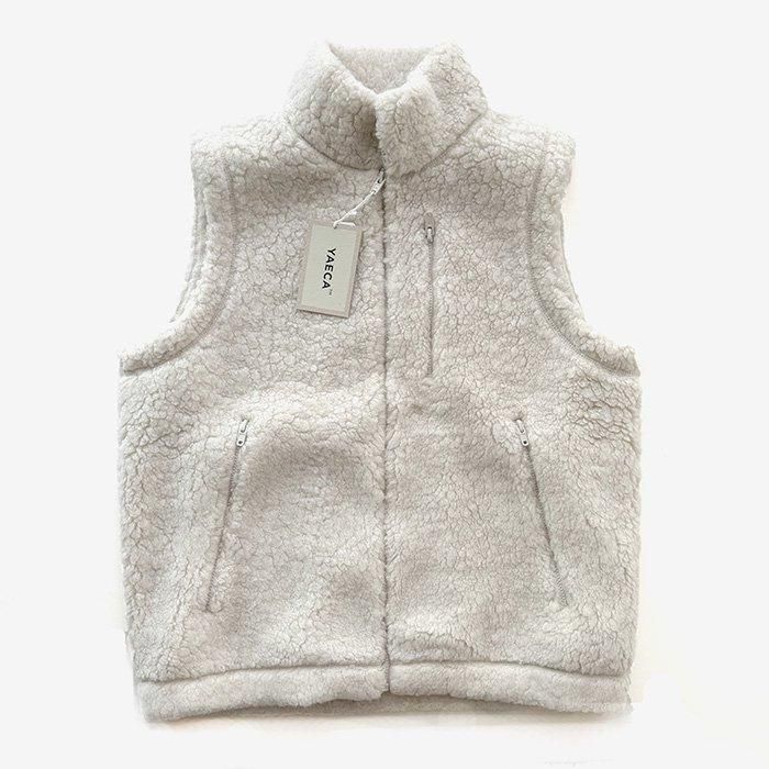大人気新作 WOMEN | YAECA | L.BEIGE NATURAL | ベスト ウールフリース ジャケット・アウター