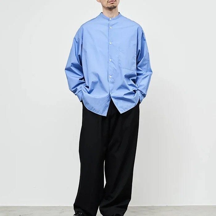 トップス Broad L/S Oversized Band Collar Shirt Broad L/S Oversized Band Collar Shirt