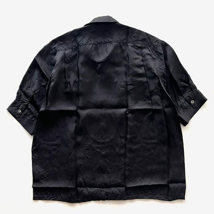 Sans limite | S2501355 | 大開襟五分袖 | Black- Stripe-inc