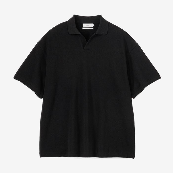Graphpaper Cotton Pique Jersey L/S Skipper Polo Beige