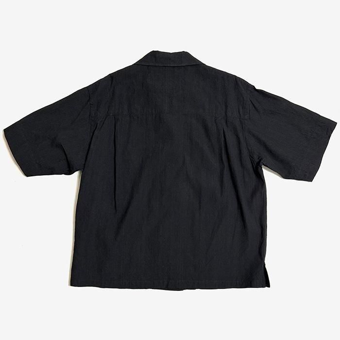 MHL | WOMEN | FADED LINEN COTTON PLAINWEAVE SHIRT | BLACK