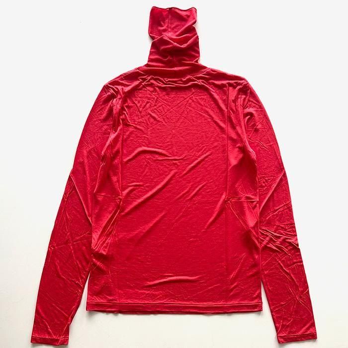 ATON | WOMEN | MODAL SILK JERSEY | TURTLENECK | RED- Stripe