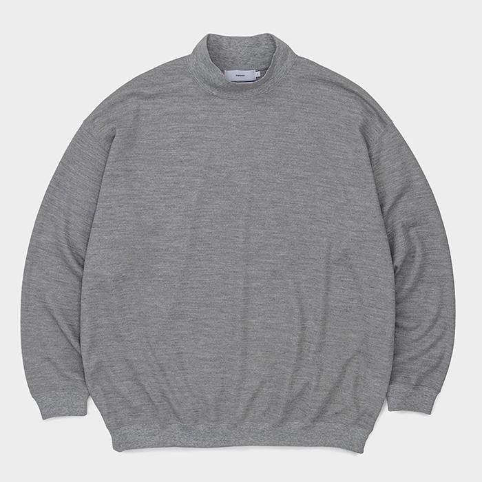 Graphpaper | Men | Wool Honeycomb Mock Neck Thermal | H.Gray