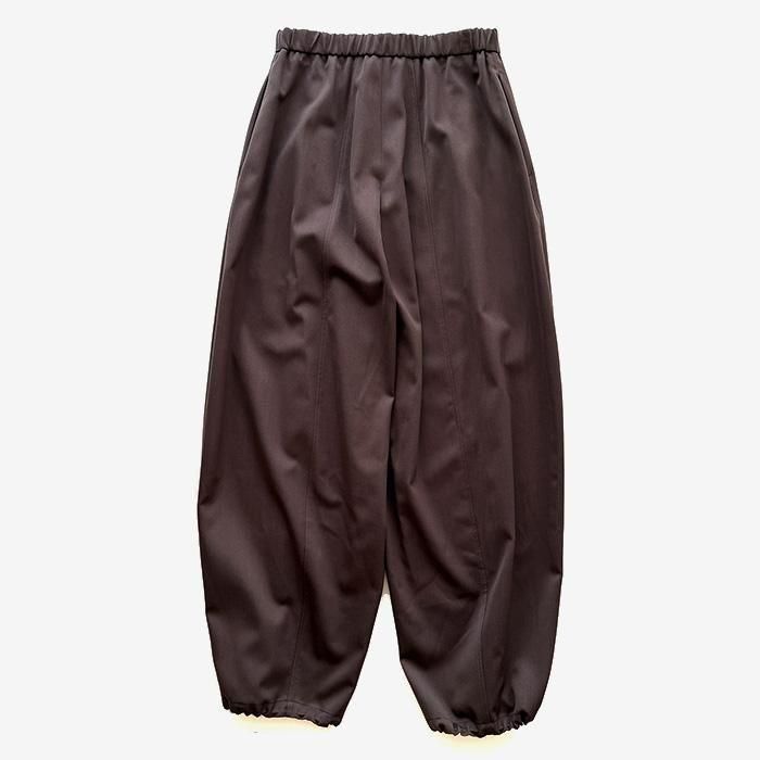 ATON | WOMEN | WOOL SATIN STRETCH | EASY PANTS | BROWN