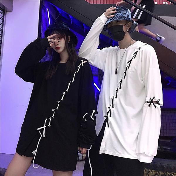即納あり レースアップ ストリートtシャツ 韓国系プチプラ通販レディースファッションdecorative デコラティブ 即納あり レースアップ ストリートtシャツ 韓国系プチプラ通販レディースファッションdecorative デコラティブ