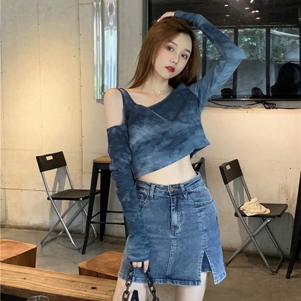 即納あり オープンショルダー グラデショートトップス 韓国系プチプラ通販レディースファッションdecorative デコラティブ 即納あり オープンショルダー グラデショートトップス 韓国系プチプラ通販レディースファッションdecorative デコラティブ