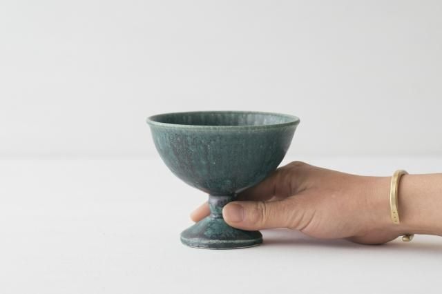 織部釉 台付鉢 境道一