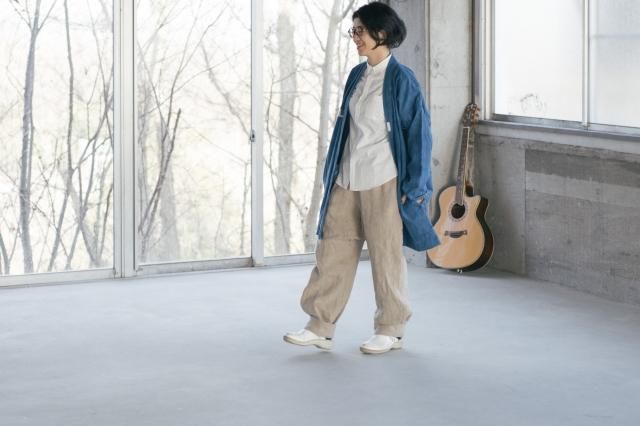 藍染 春コート yohaku(余白)