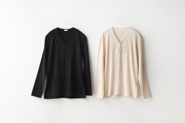 レッドカシミヤOGヘンリーネックTシャツ yohaku(余白)