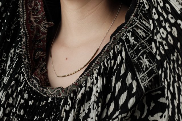 PIPE　brass necklace　鶫 tsugumi　銀小物製作所