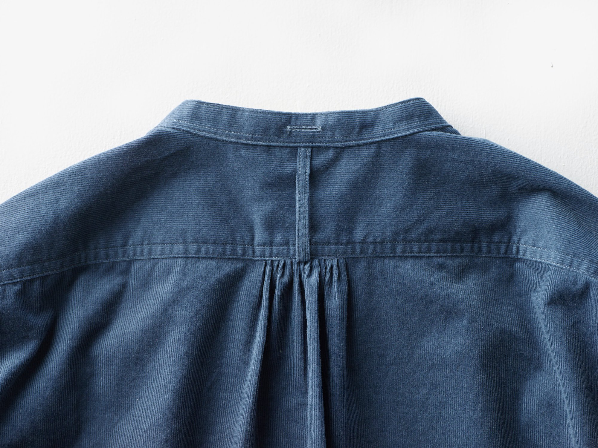 HW collarless shirt corduroy blue｜ASEEDONCLOUD - パンと日用品の店