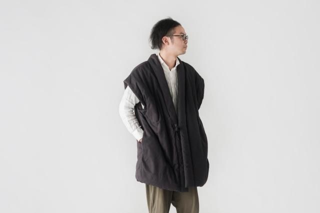 山並みロングポンチョ oversized 宮田織物