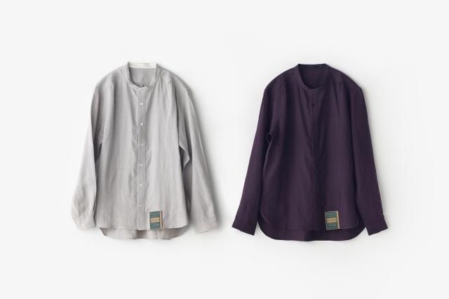 HW collarless shirt Linen ASEEDONCLOUD アシードンクラウド