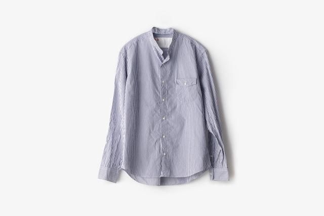 h.b スタンドカラーシャツ typewriter stripe classico(クラシコ)