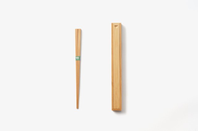 スス竹箸と箸箱セット　松野屋