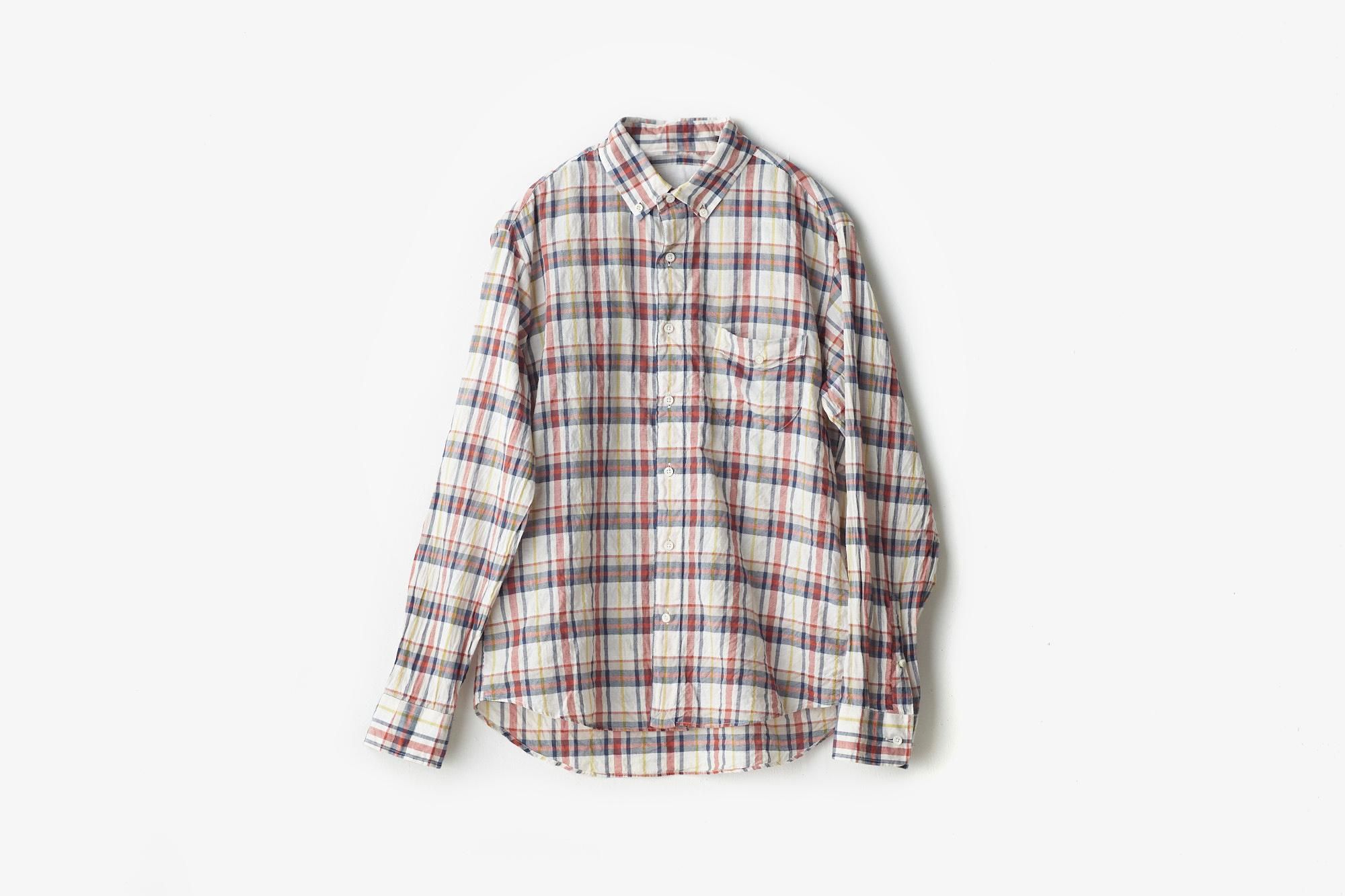 h.b b.d.シャツ shirring check｜classico - パンと日用品の店 わざわざ オンラインストア