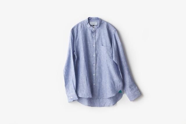バンドカラーシャツ THOMAS MASON Gold Linen James Mortimer ジェームスモルティマー