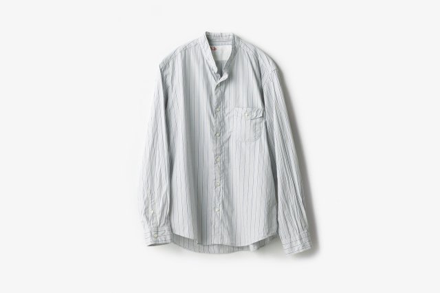h.b スタンドカラーシャツ　filroi cotton stripe　classico(クラシコ)