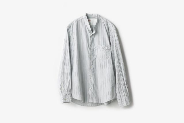 h.b スタンドカラーシャツ filroi cotton stripe classico(クラシコ)