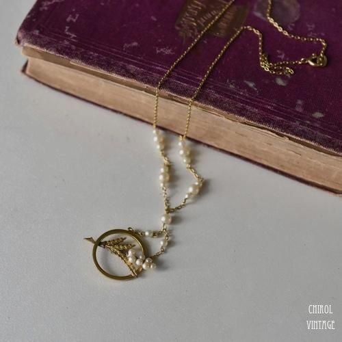 ロールドゴールドxパールブーケ ペンダントネックレス