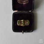 ゴールドフィリグリーxペリドットグラスブローチ