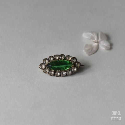 エドウォーディアン ミントグリーン マーキスブローチ