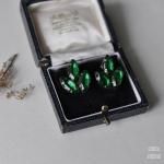 ミントグリーン マーキスビジューイヤリング