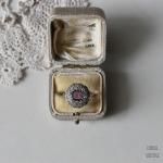 アールデコ アメジストxクリアグラス クラスターリング