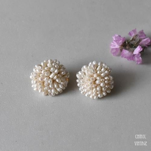 淡水パールクラスターイヤリング