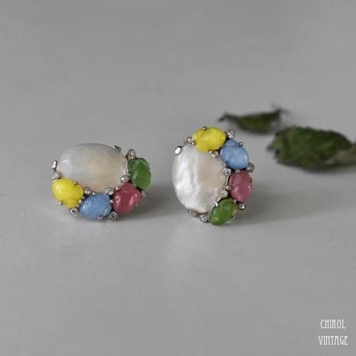 TRIFARIトリファリ MOPxパステルビジューイヤリング