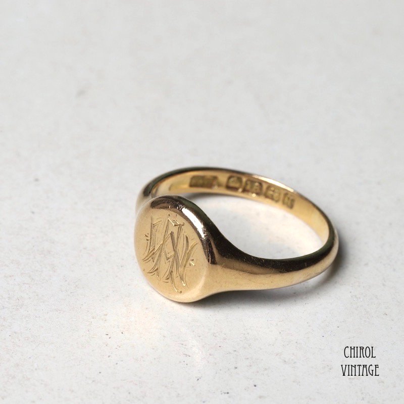 VINTAGE 8K GOLD リング ゴールド RING シグネットリング リング