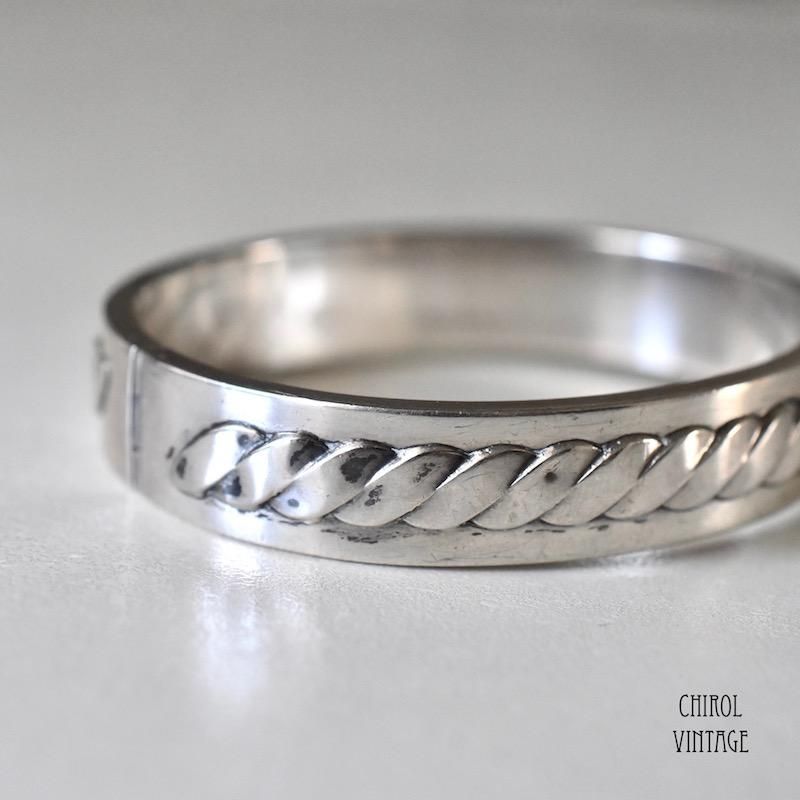 フランス　ヴィンテージ　シルバーバングル フランス ロープエンボス シルバーバングル - CHIROL VINTAGE