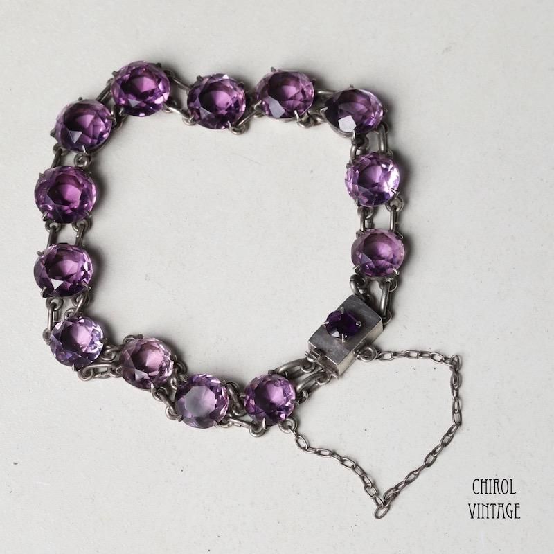 通販 激安 アメジスト シルバーブレスレット - CHIROL VINTAGE アクセサリー