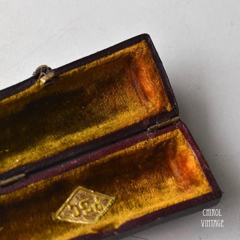 アンティーク　シガレットボックス　革　レザー　希少品 ダークグリーンレザレット ジュエリーボックス - CHIROL VINTAGE