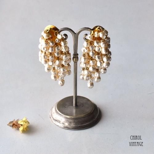 フランス バロックパール タッセルイヤリング